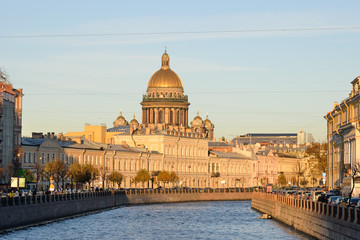 The embankment of the river Moika, St. Isaac's Cathedral