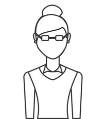 young woman isolated icon