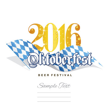 2016 Oktoberfest Beer Bavarian flag logo background