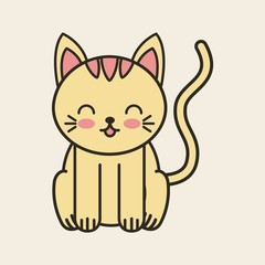cute cat tender isolated icon