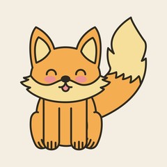 cute fox tender isolated icon