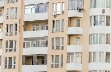 floors in a building with windows as background