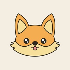 cute fox tender isolated icon