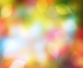Bright autumn leaves fall blurred illustration background.