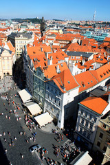 Fototapeta na wymiar Aerial view of Prague center in Czech Republic