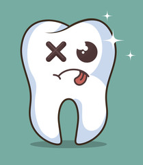 human tooth character icon vector illustration graphic