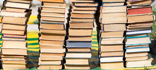 stack of old books as a background