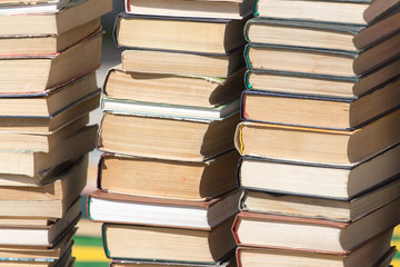 stack of old books as a background