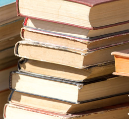 stack of old books as a background