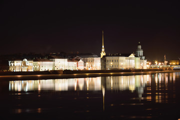 Fototapeta na wymiar Night view of University embankment