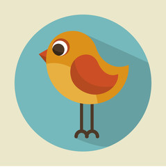 cute bird beautiful icon over beige background, Vector illustration eps10