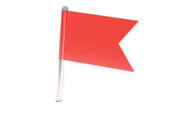 red pin flag, 3D rendering
