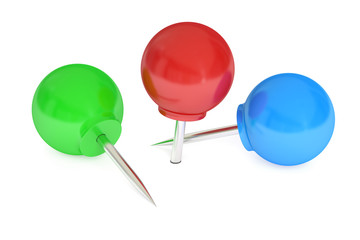 round push pins, 3D rendering