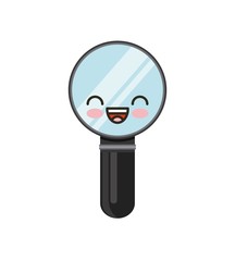 magnifying glass kawaii character isolated icon