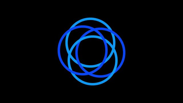 loading screen circular, blue on black background - 4k 30fps loop - video texture, seamless animated element