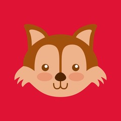 cute head animal isolated icon