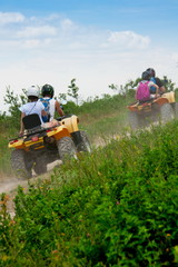 quad bike on a country road