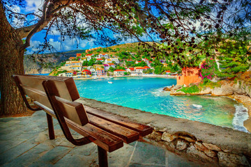 Assos village on Kefalonia island, Greece