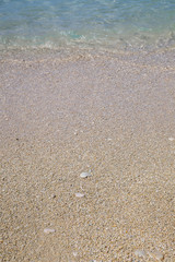 View on Xigia Beach on Zakynthos. Sulphur and collagen springs, Ionian Island, Greece