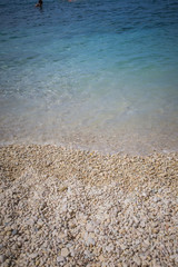 View on Xigia Beach on Zakynthos. Sulphur and collagen springs, Ionian Island, Greece
