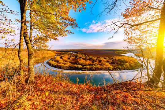 Autumn View Of The Don River.