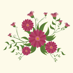 vintage flowers decoration icon vector illustration icon
