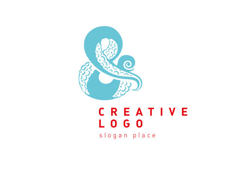 logo typography and octopus