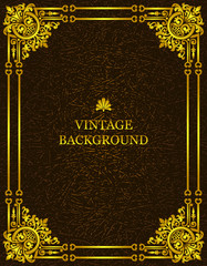 Vector vintage old  background with royal gold pattern frame as a template to create book covers, greeting cards, invitations, backdrops, posters.