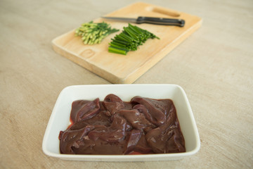 pork liver with Chinese chives on Chopping Wood
