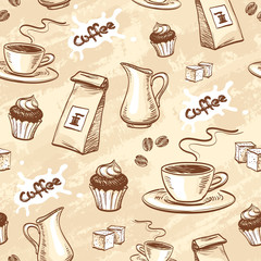 Coffee seamless pattern