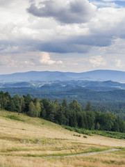 Path In A Rural Hilly Woody Landscape, Jelenia Gora, Silesia, Poland