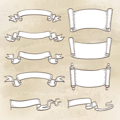 Sketch set of banners. 