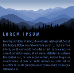 vector forest background design template with mountains © Save Jungle