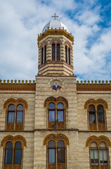 Fototapeta na wymiar Front facade of Orthodox Assumption Church in Brasov city in Romania