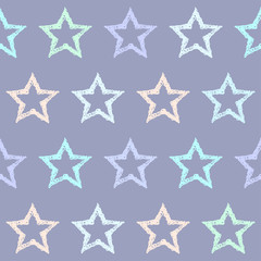 Obraz premium Doodle star seamless pattern background. Hand drawn childish sta