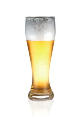 Glass of beer isolated on white background