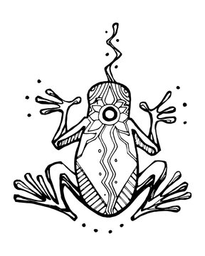Frog with symbols vector illustration