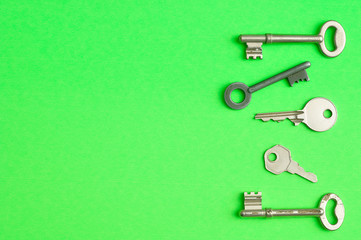 A border of keys displayed on a green background