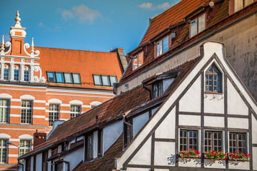 Beautiful architecture of the old town of Gdansk, Poland.