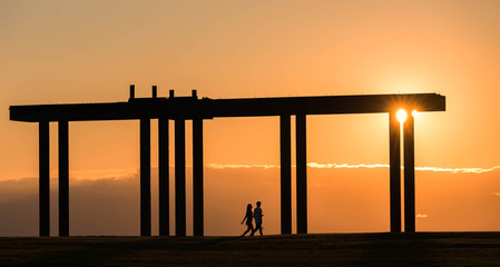 Sun Touched Pillars. Pioneer, University Place, Washington