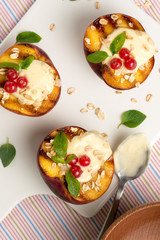 Grilled peaches dessert