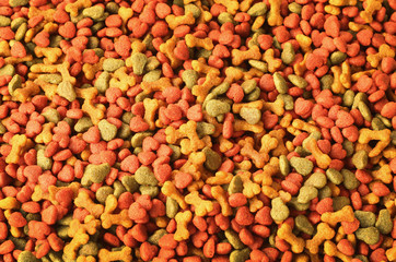 Dried dog food background