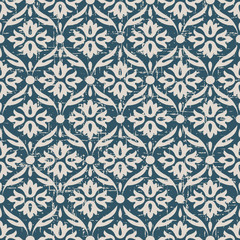 Fototapeta premium Worn out seamless background 473 primitive curve round cross flower 
