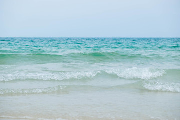 Fototapeta na wymiar Tranquil scene of beach with blue sea and white sand in Samet 