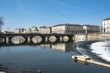Fototapeta na wymiar Po River in Turin, Italy