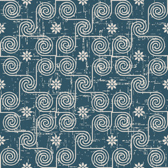 Worn out seamless background 506 vintage spiral cross flower
