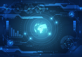 vector digital global technology concept, abstract background