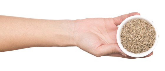 hand with cumin