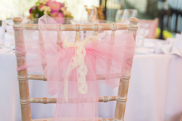 Wedding chair with ribbon