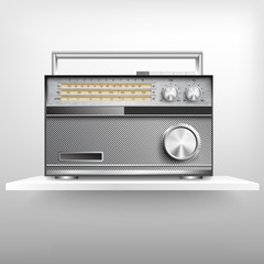 Retro radio, vector illustration.